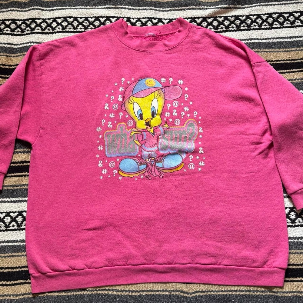 Vintage Pink Tweety Bird Crew Neck Sweater